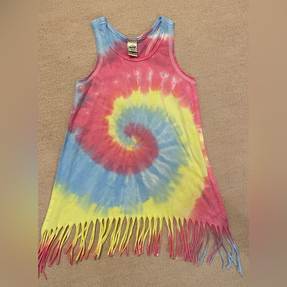 KAVIO Girls Fringe Tie Dye Dress Beach Coverup - Size 3 Years